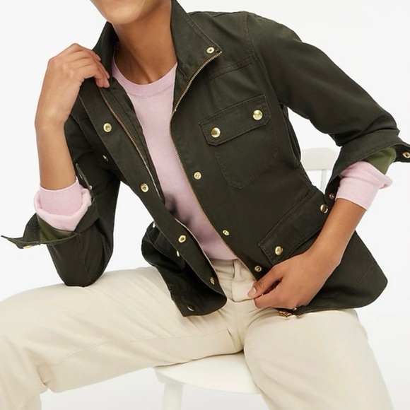 Olive Green Women's Utility Jacket - Picture 1 of 6